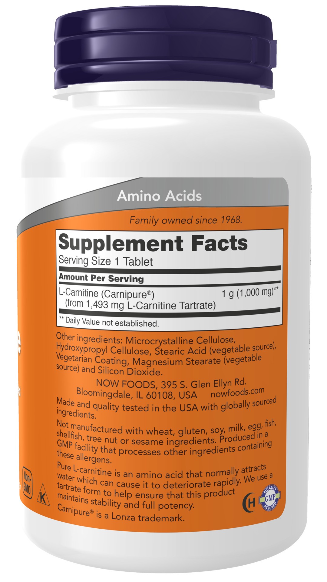 slide 3 of 4, NOW L-Carnitine 1000 mg - 50 Tablets, 50 ct
