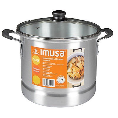 slide 1 of 2, IMUSA Tamale Steamer with Glass Lid Soft Touch, 16 qt