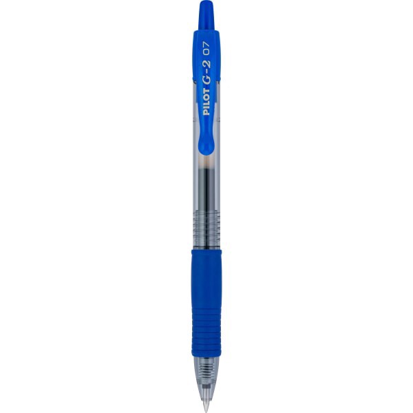 slide 2 of 4, Gatorade Pilot G2 Retractable Gel Pen, Fine Point, 0.7Mm, Clear Barrels, Blue Ink, Tub Of 36 Pens, 1 ct