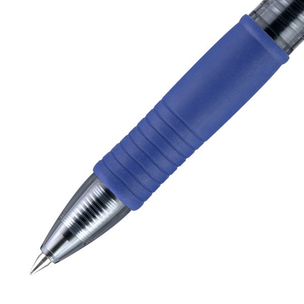 slide 4 of 4, Gatorade Pilot G2 Retractable Gel Pen, Fine Point, 0.7Mm, Clear Barrels, Blue Ink, Tub Of 36 Pens, 1 ct