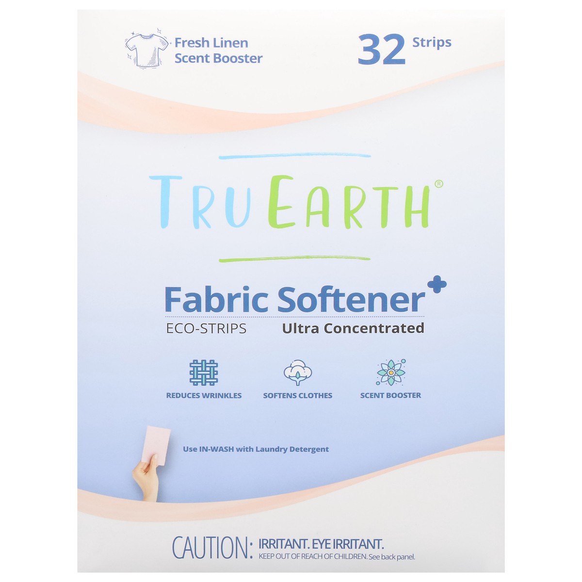 slide 2 of 12, Tru Earth Eco-Strips Ultra Concentrated Fresh Linen Scent Booster Fabric Softener 32 ea, 32 ct
