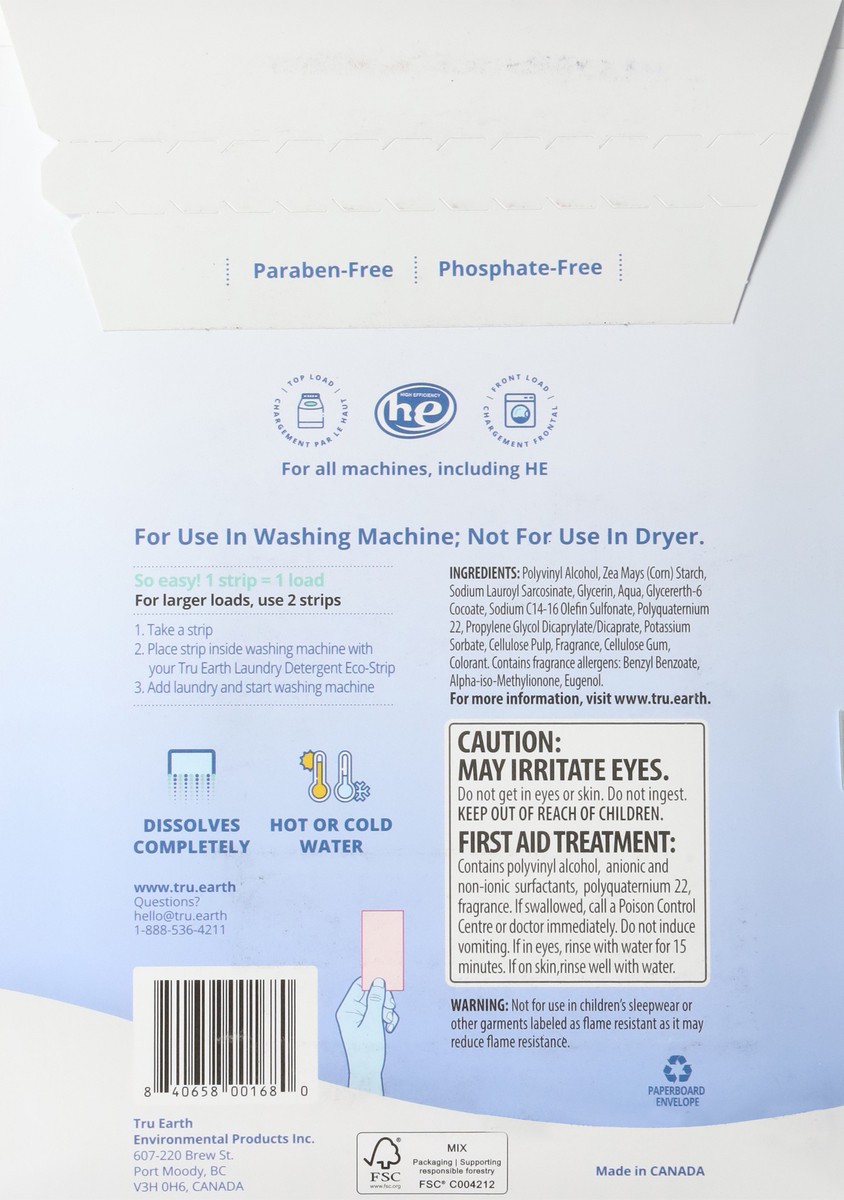 slide 9 of 12, Tru Earth Eco-Strips Ultra Concentrated Fresh Linen Scent Booster Fabric Softener 32 ea, 32 ct