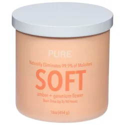 Pure Soft Amber + Geranium Flower Candle 1 ea