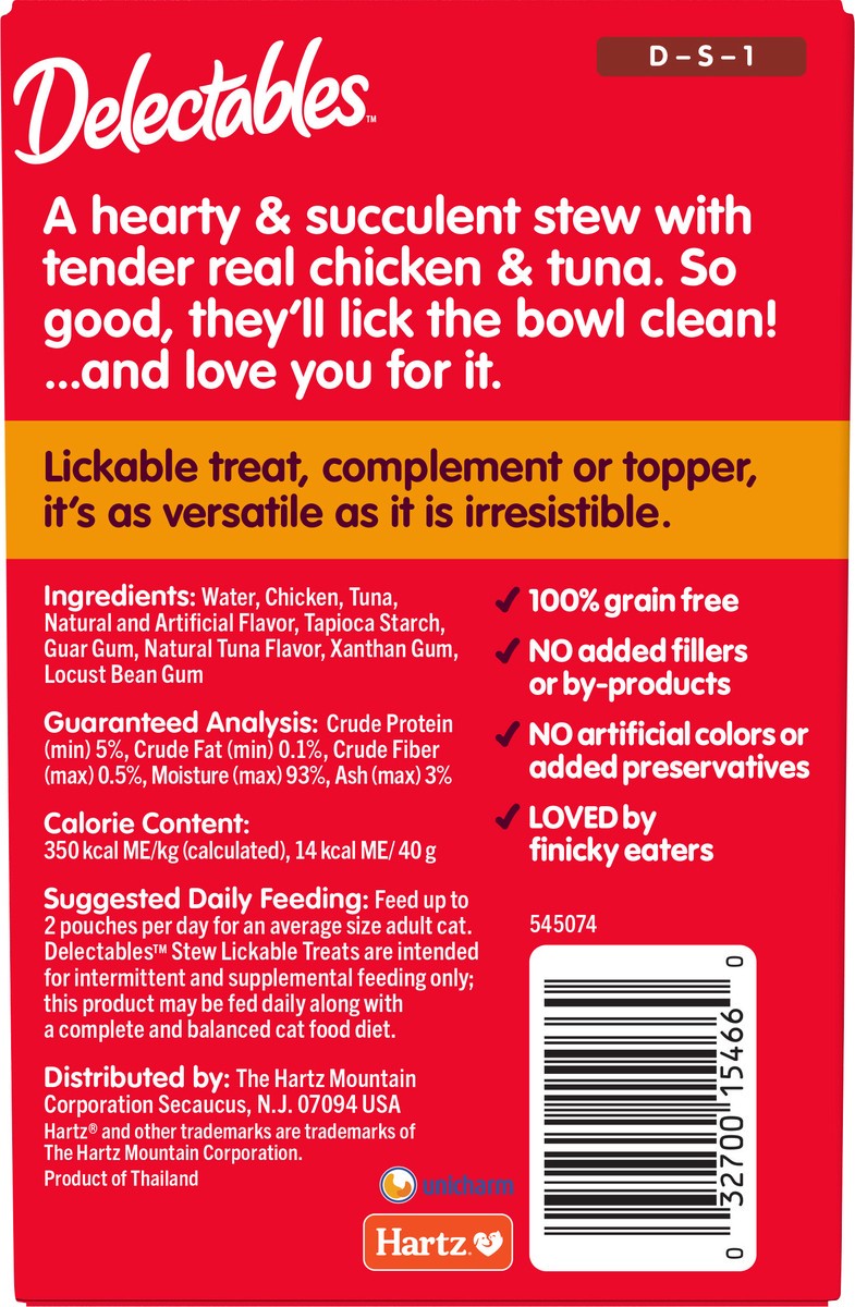 slide 3 of 3, Delectables Hartz Delectables Stew Chicken & Tuna Lickable Cat Treats, 5ct, 5 ct