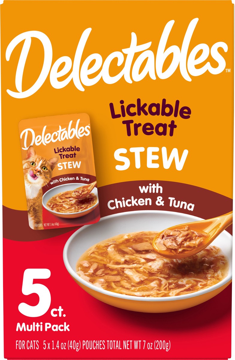 slide 2 of 3, Delectables Hartz Delectables Stew Chicken & Tuna Lickable Cat Treats, 5ct, 5 ct