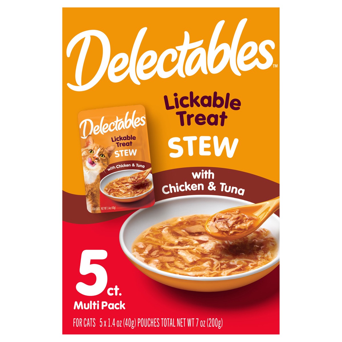 slide 1 of 3, Delectables Hartz Delectables Stew Chicken & Tuna Lickable Cat Treats, 5ct, 5 ct