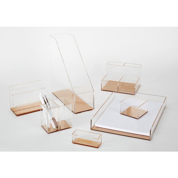 slide 5 of 5, Realspace Rose Gold Acrylic Business Card Holder, 1 ct