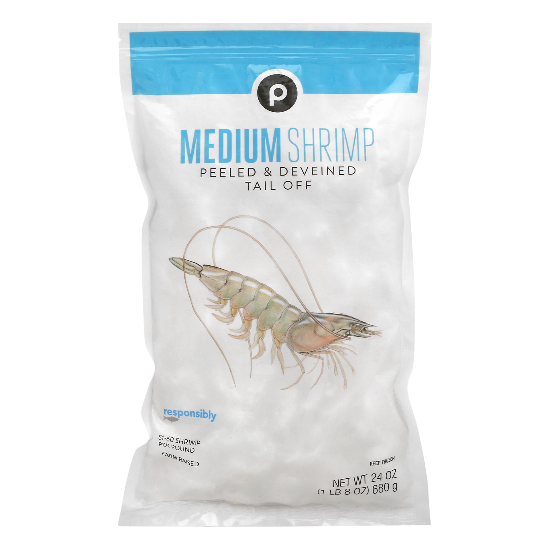 slide 1 of 1, Publix Medium Shrimp, 24 oz