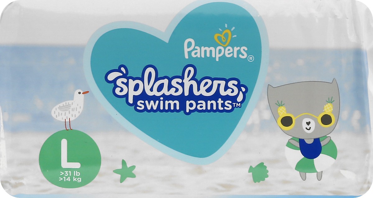 slide 2 of 6, Pampers Splashers Swim Diapers Size L - 10 Count, 10 ct