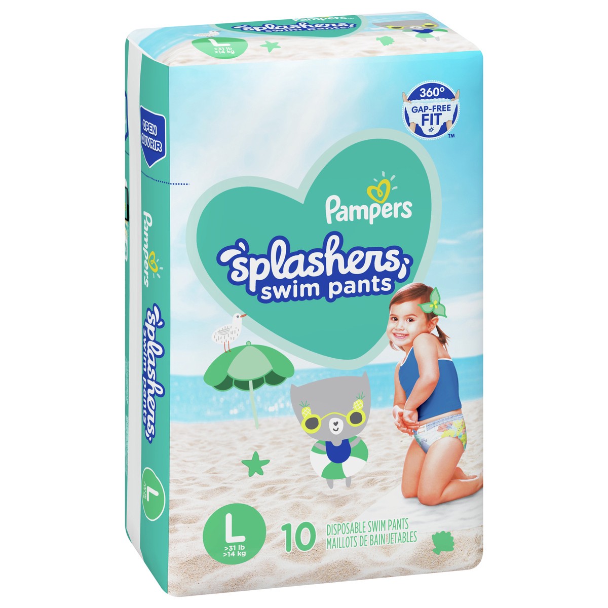 slide 5 of 6, Pampers Splashers Swim Diapers, Size 5, 10 Count, Disposable Baby Swim Diapers, 10 ct