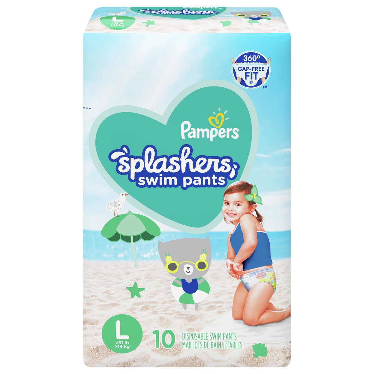 slide 1 of 6, Pampers Splashers Swim Diapers, Size 5, 10 Count, Disposable Baby Swim Diapers, 10 ct