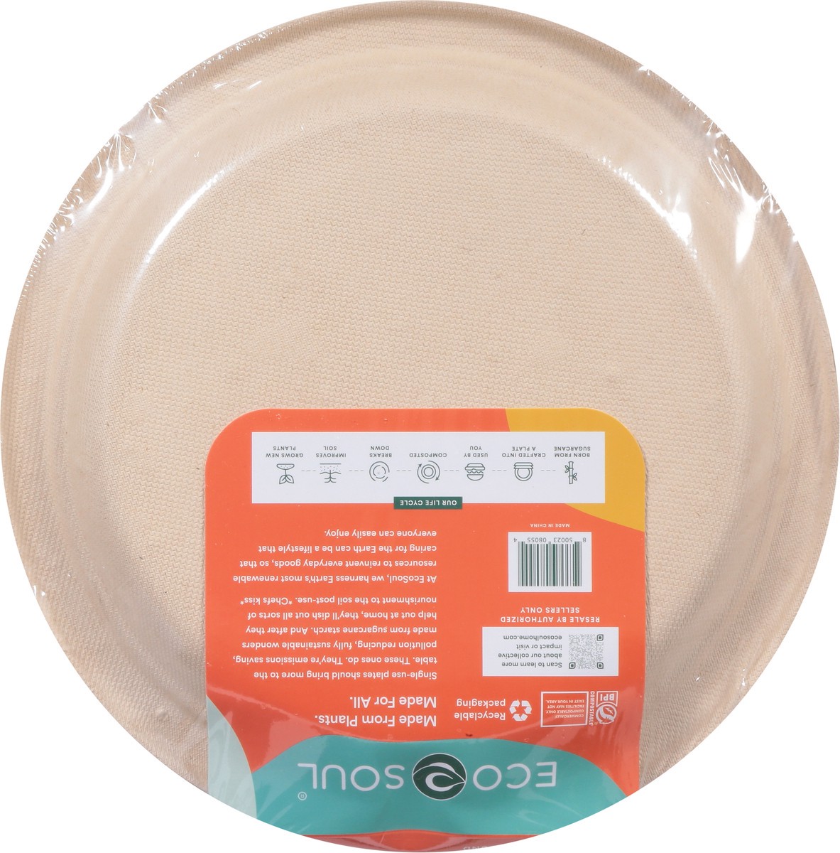 slide 9 of 9, Eco Soul Compostable Round Plates 20 ea, 20 ct