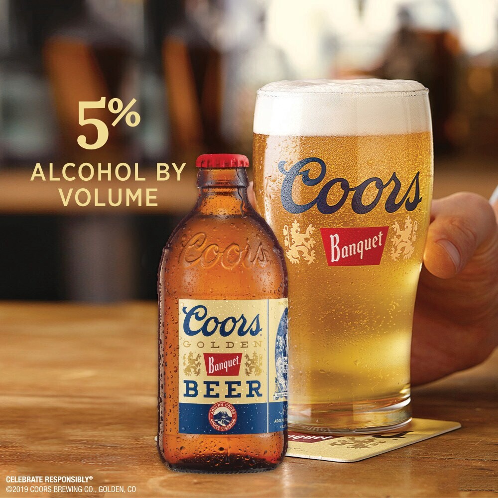 slide 6 of 6, Coors Banquet Lager Beer, 5% ABV, 24-pack, 12-oz beer bottles, 12 fl oz