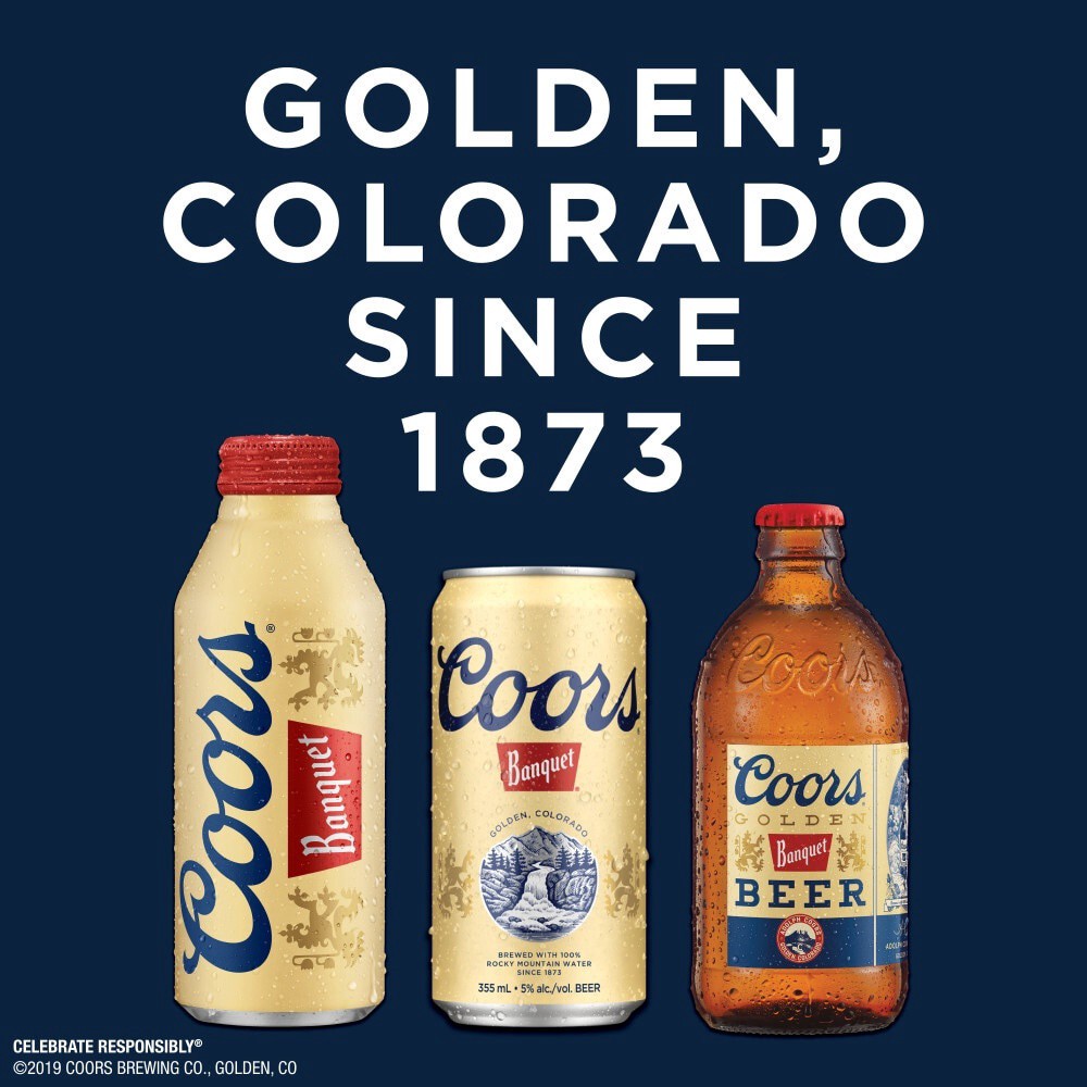 slide 4 of 6, Coors Banquet Lager Beer, 5% ABV, 24-pack, 12-oz beer bottles, 12 fl oz