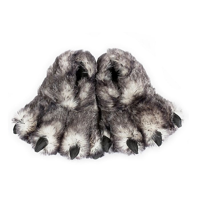 slide 1 of 1, Wishpets Wolf Paw Size Large Slippers, 1 ct