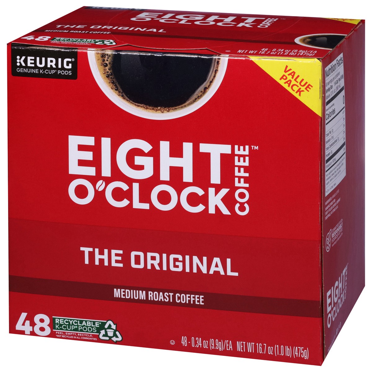 slide 9 of 9, Eight O'Clock Coffee Medium Roast The Original Coffee Value Pack 48 K-Cup Pods, 48 ct