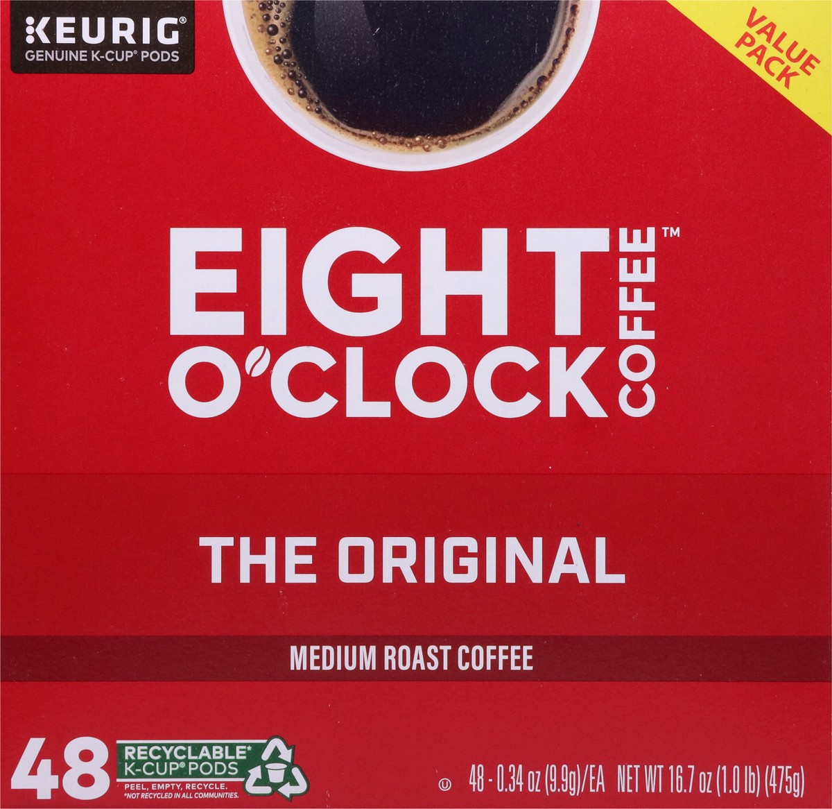 slide 5 of 9, Eight O'Clock Coffee Medium Roast The Original Coffee Value Pack 48 K-Cup Pods, 48 ct