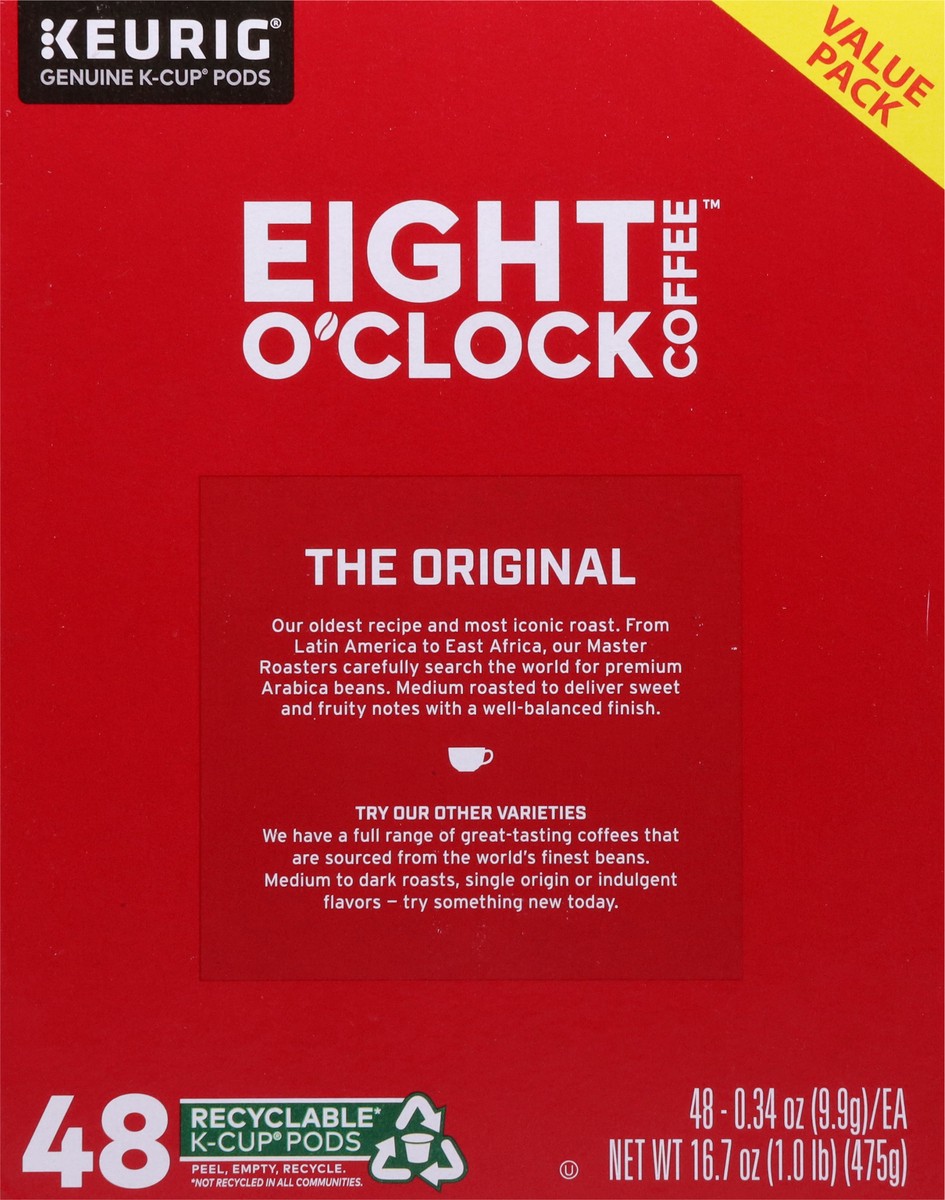 slide 8 of 9, Eight O'Clock Coffee Medium Roast The Original Coffee Value Pack 48 K-Cup Pods, 48 ct