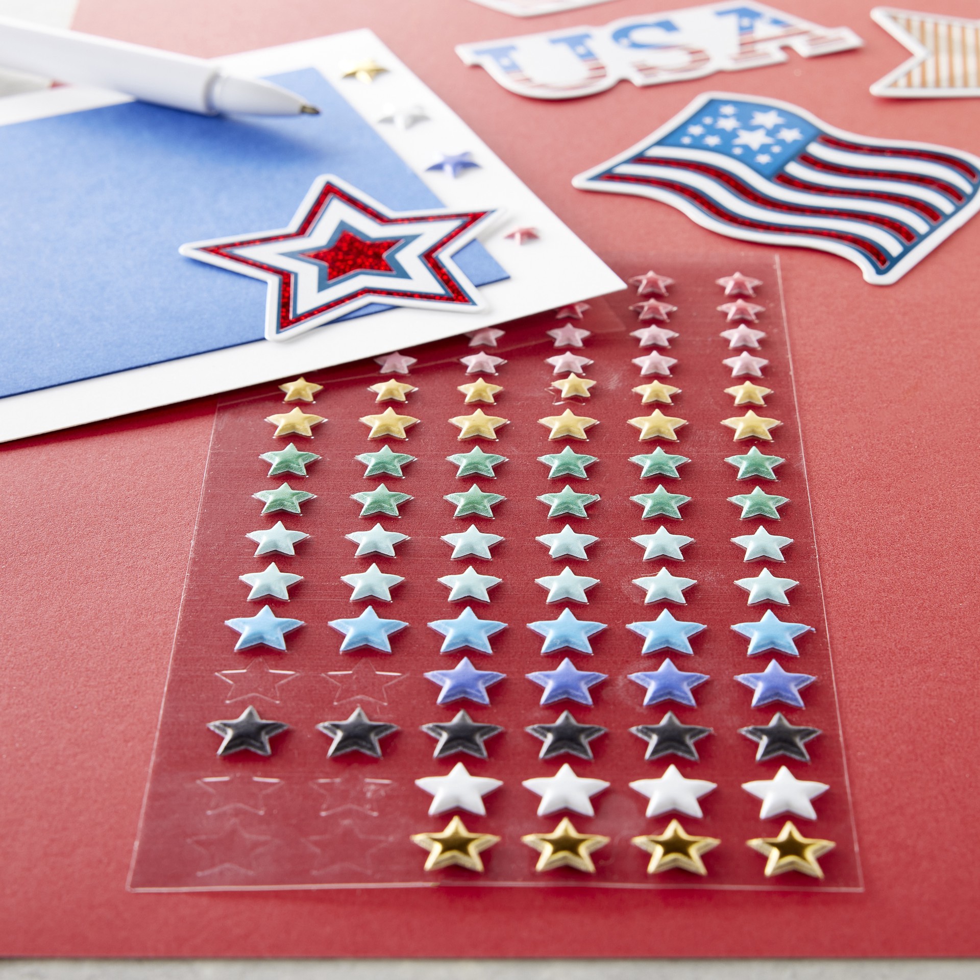 slide 3 of 3, Puffy Rainbow Star Stickers By Recollections, 3.75 in x 6.75 in