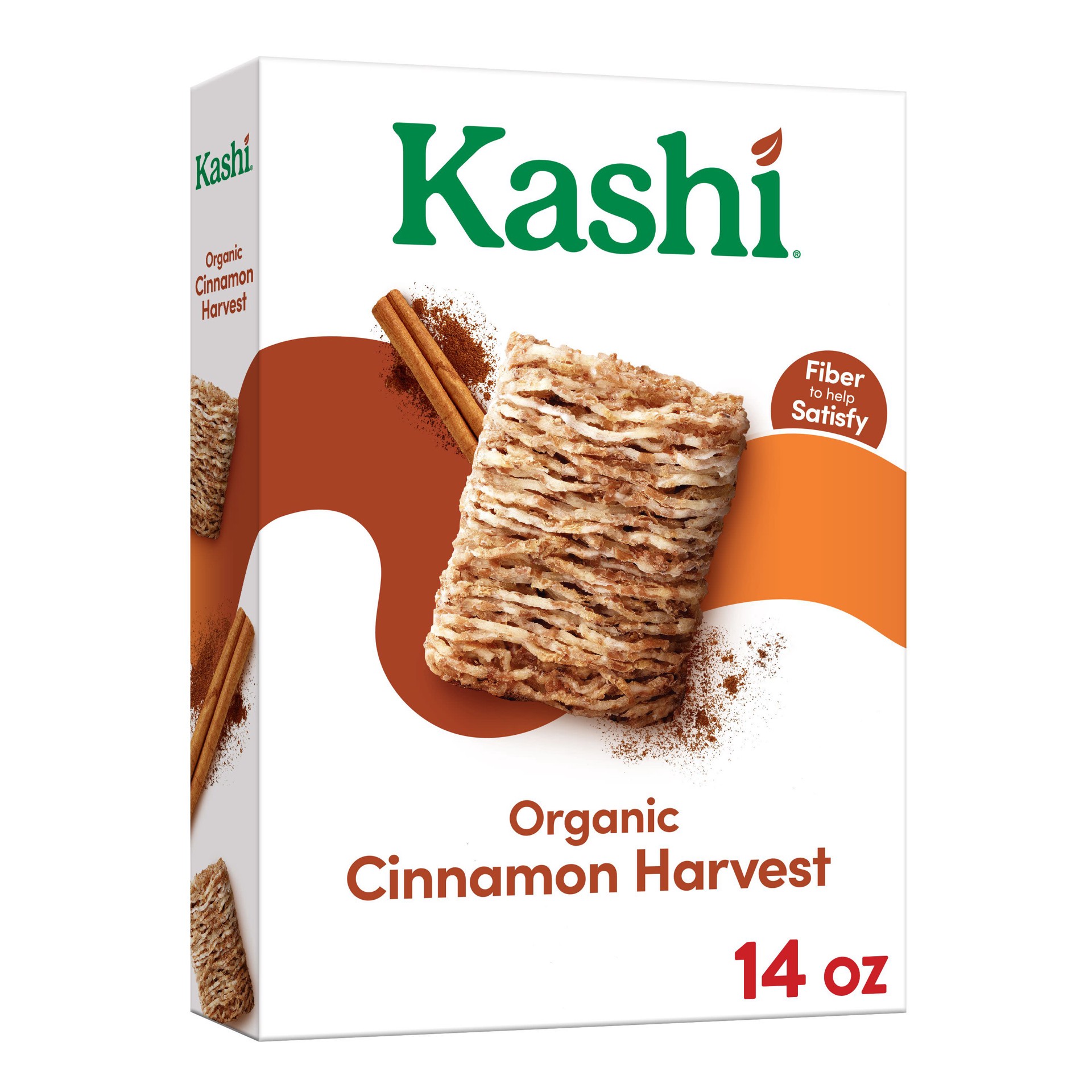 slide 1 of 1, Kashi Breakfast Cereal, Fiber Cereal, Family Breakfast, Cinnamon Harvest, 14oz Box, 1 Box, 14 oz