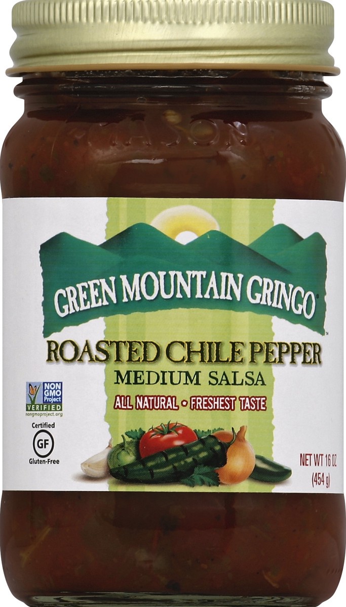 slide 2 of 2, Green Mountain Gringo Green Mountain Fire Roasted Chili Salsa, 16 oz