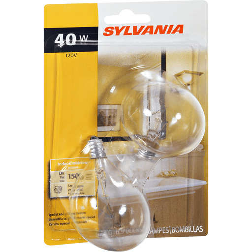 slide 2 of 9, Sylvania Clear Vanity 40 Watt Indoor Light Bulbs, 2 ct