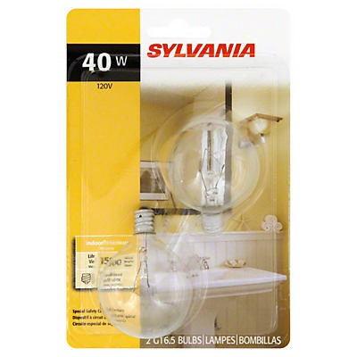 slide 1 of 9, Sylvania Clear Vanity 40 Watt Indoor Light Bulbs, 2 ct