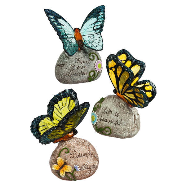 slide 1 of 1, Evergreen Solar Butterfly Garden Stone, 1 ct