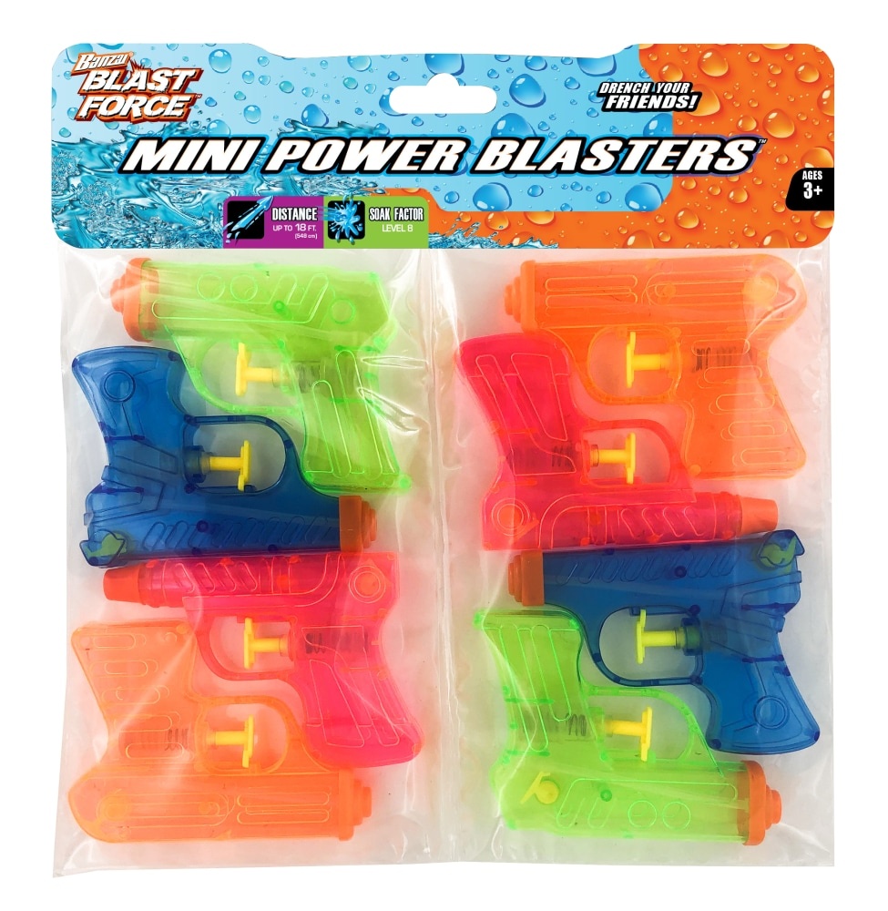 slide 1 of 1, Banzai Blast Force Mini Power Blasters, 8 ct