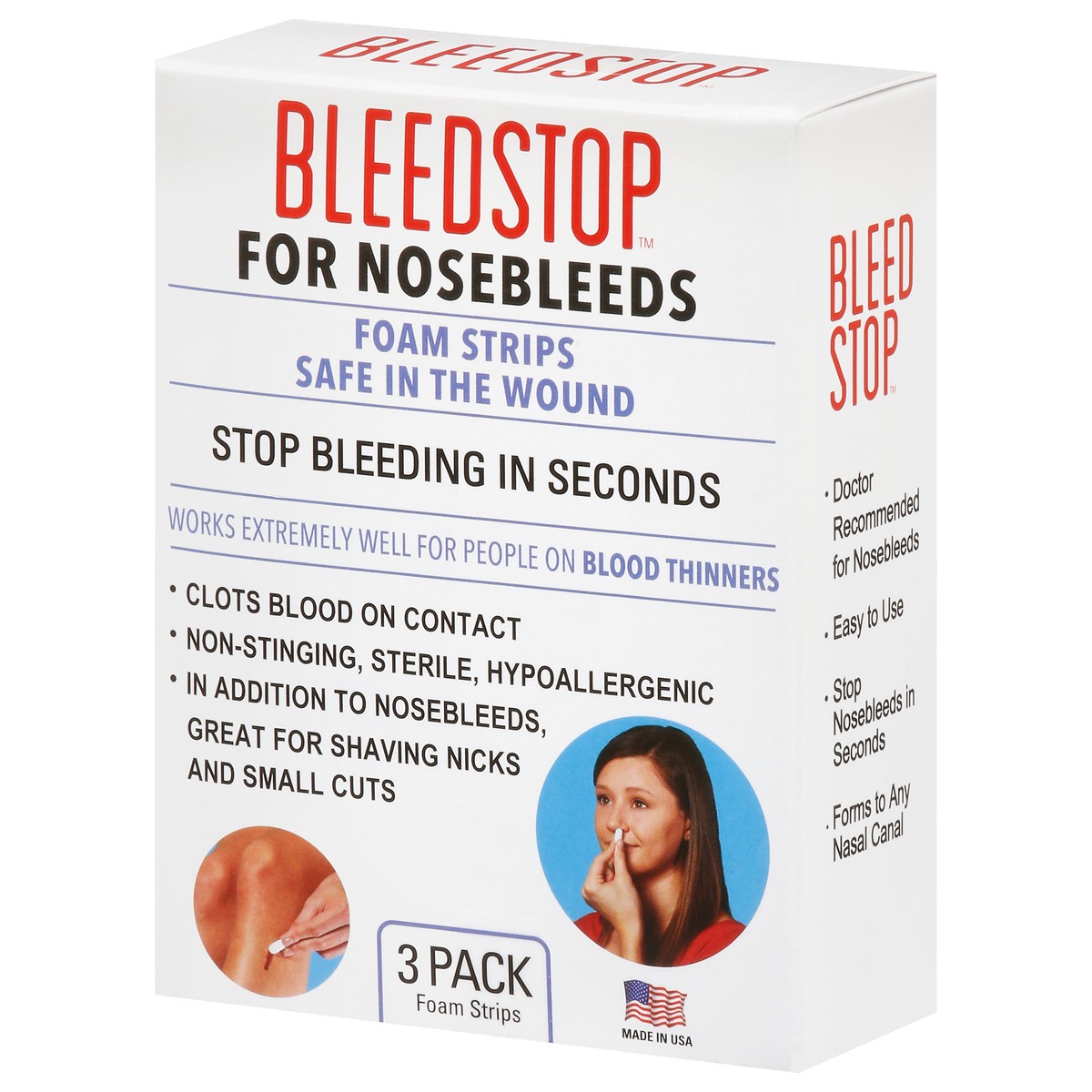 slide 9 of 9, Bleedstop For Nosebleeds Foam Strips 3 Pack, 3 ct