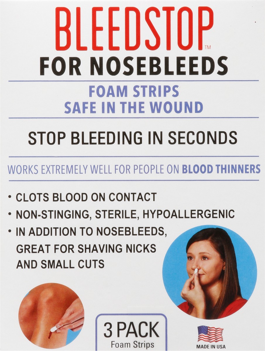 slide 5 of 9, Bleedstop For Nosebleeds Foam Strips 3 Pack, 3 ct