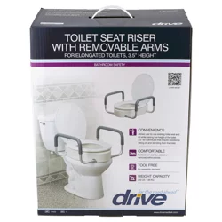Drive Toilet Seat Riser for Elongated Toilets - 3.5 in