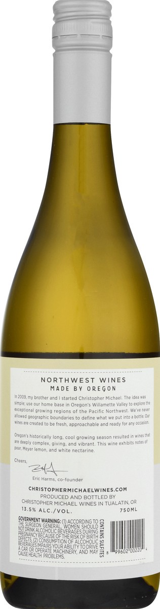 slide 6 of 9, Christopher Michael Pinot Gris, 750 ml