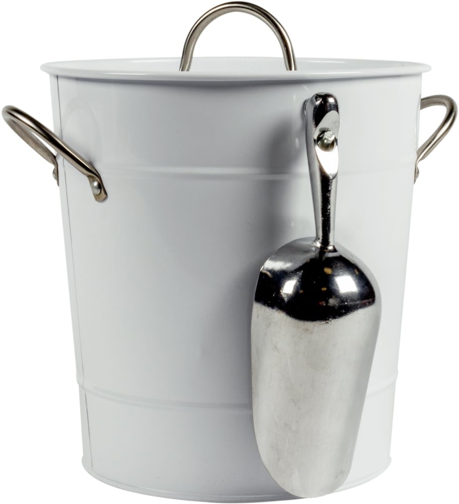 slide 1 of 1, HD Designs Outdoors Metal Ice Bucket - White/Silver, 1 ct