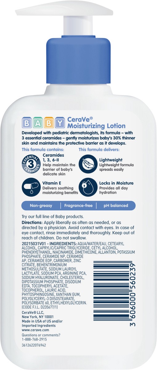 slide 5 of 7, CeraVe Baby Moisturizing Lotion, 8 fl oz
