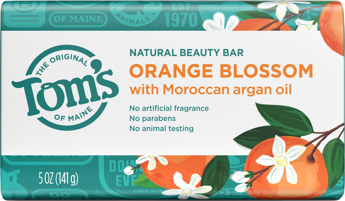 slide 2 of 2, Tom's of Maine Natural Beauty Bar Soap, Orange Blossom With Moroccan Argan Oil, 5 oz. 6-Pack, 5 oz