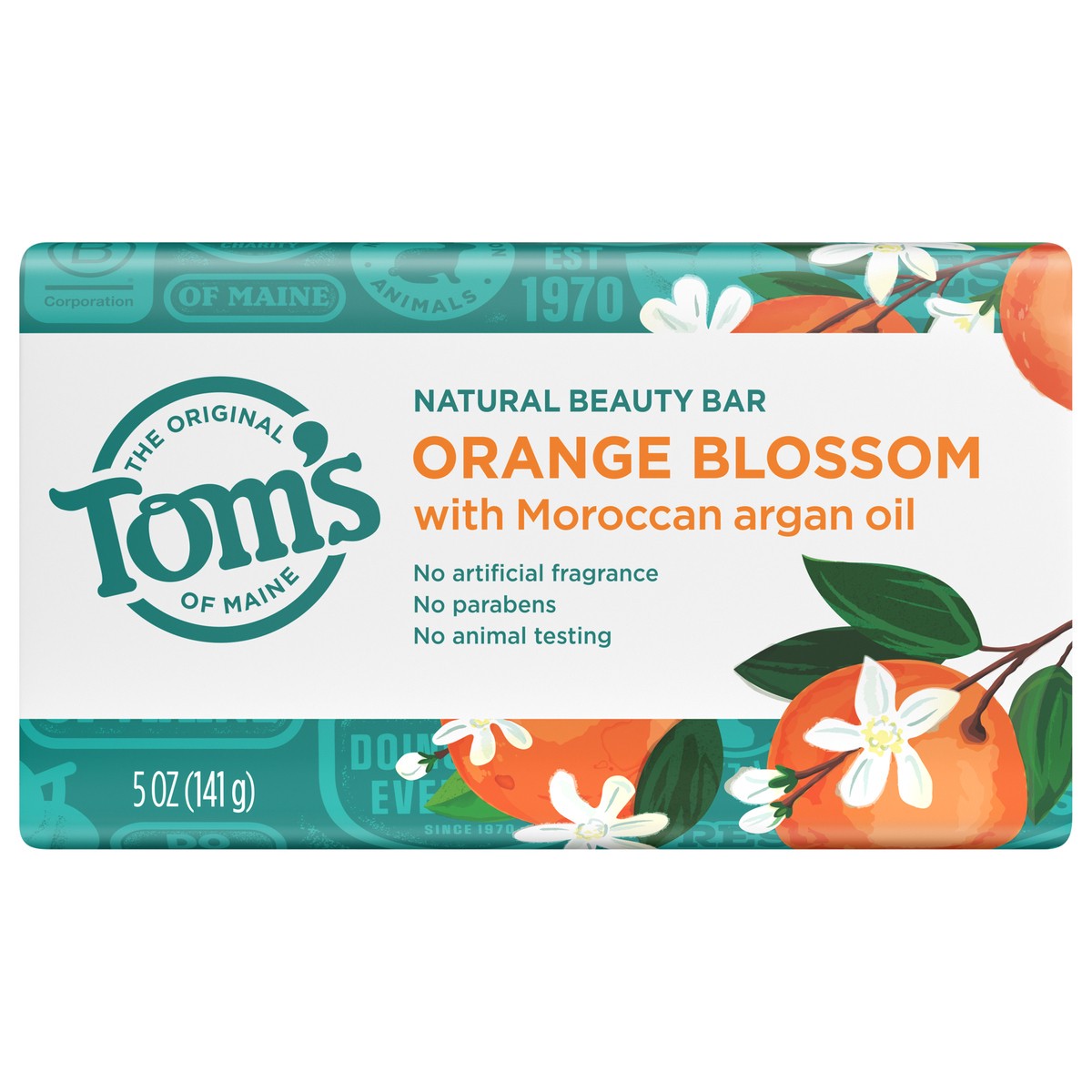 slide 1 of 2, Tom's of Maine Natural Beauty Bar Soap, Orange Blossom With Moroccan Argan Oil, 5 oz., 5 oz