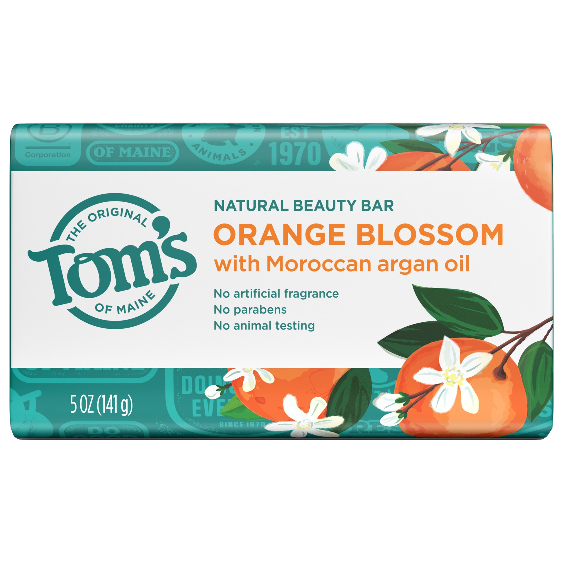 slide 1 of 2, Tom's of Maine Natural Beauty Bar Soap, Orange Blossom With Moroccan Argan Oil, 5 oz. 6-Pack, 5 oz