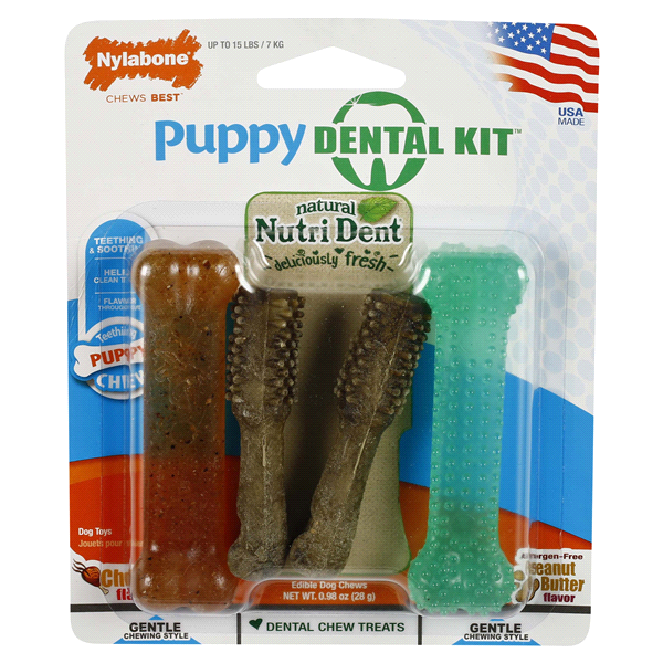 slide 1 of 1, Nylabone Dental Pack Puppy Treats, 1 ct