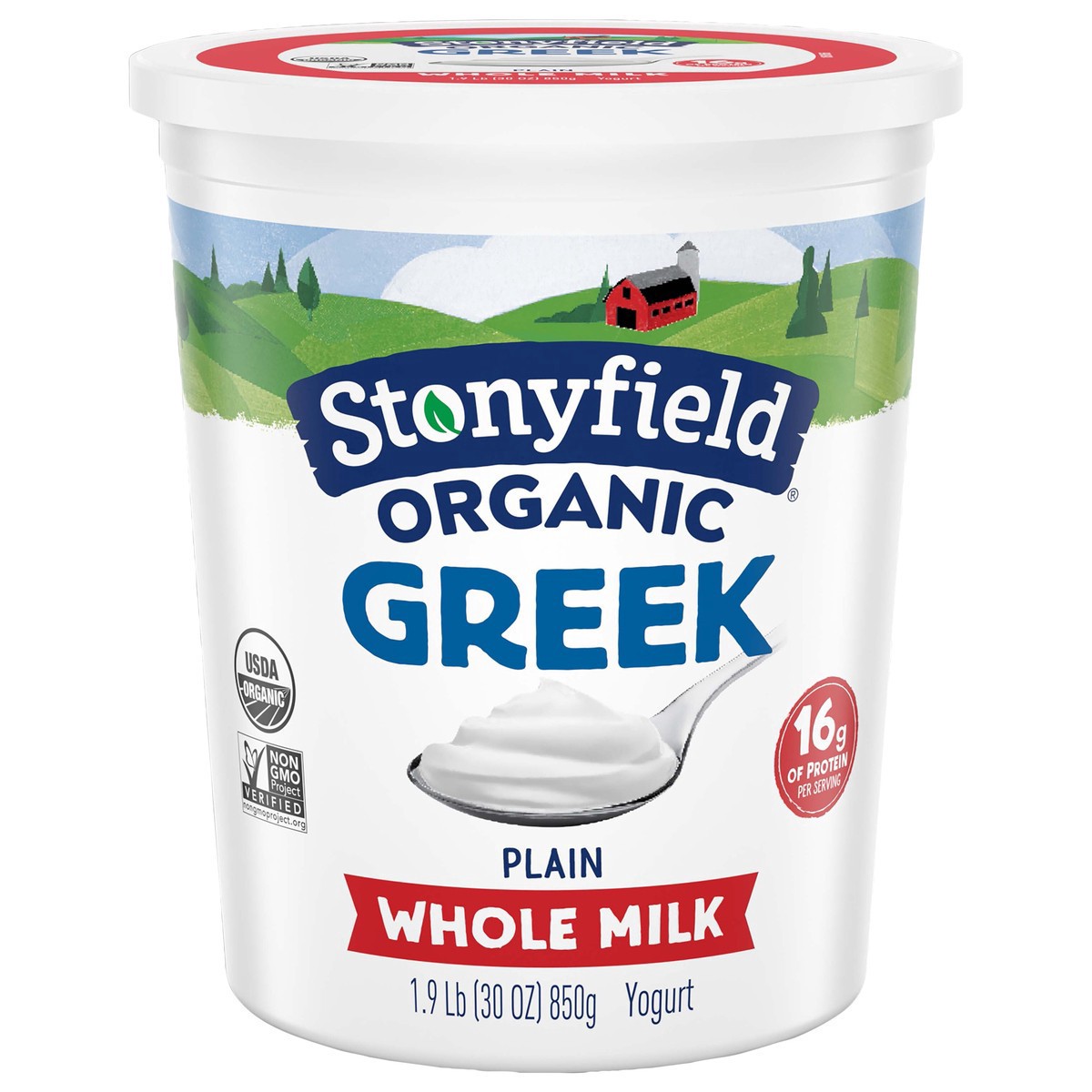 slide 1 of 2, Stonyfield Organic Whole Milk Plain Yogurt, 