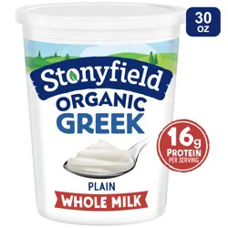 Stonyfield Greek Organic Whole Milk Plain Yogurt 850 g