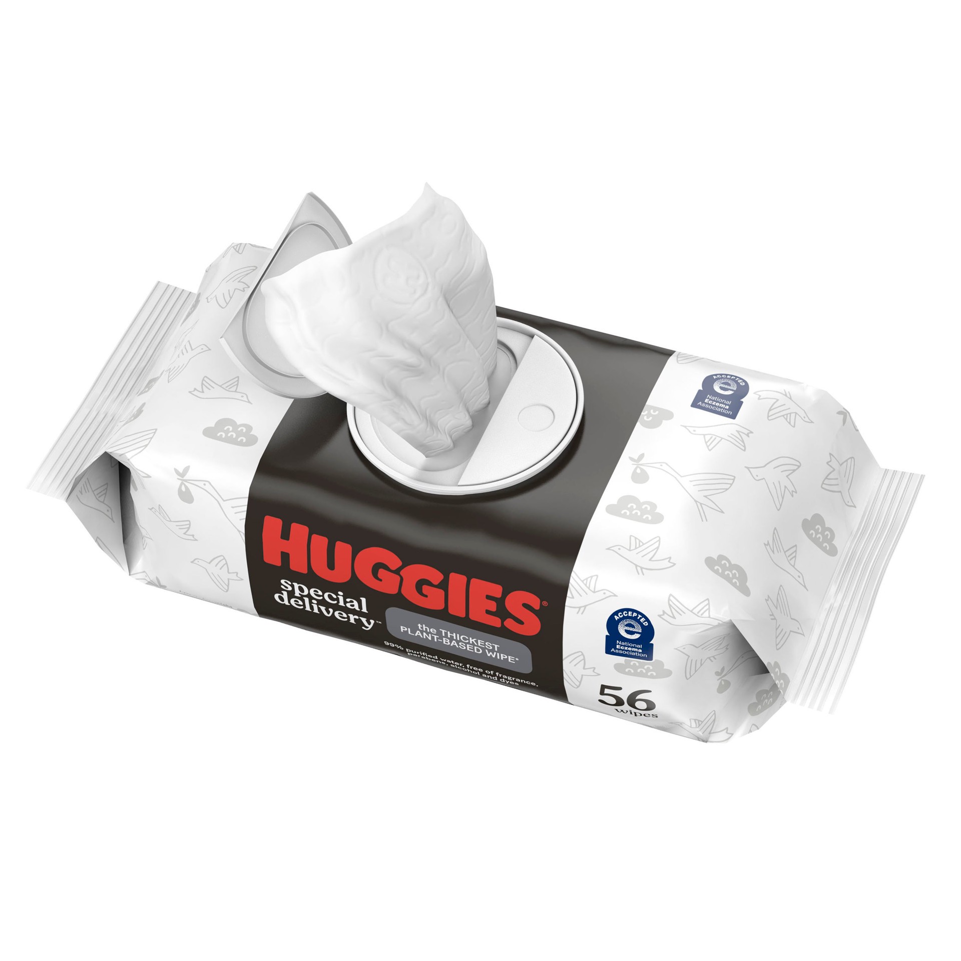 slide 1 of 5, Huggies Special Delivery Hypoallergenic Baby Wipes, Unscented, 1 Push Button Pack (56 Wipes Total), 56 ct