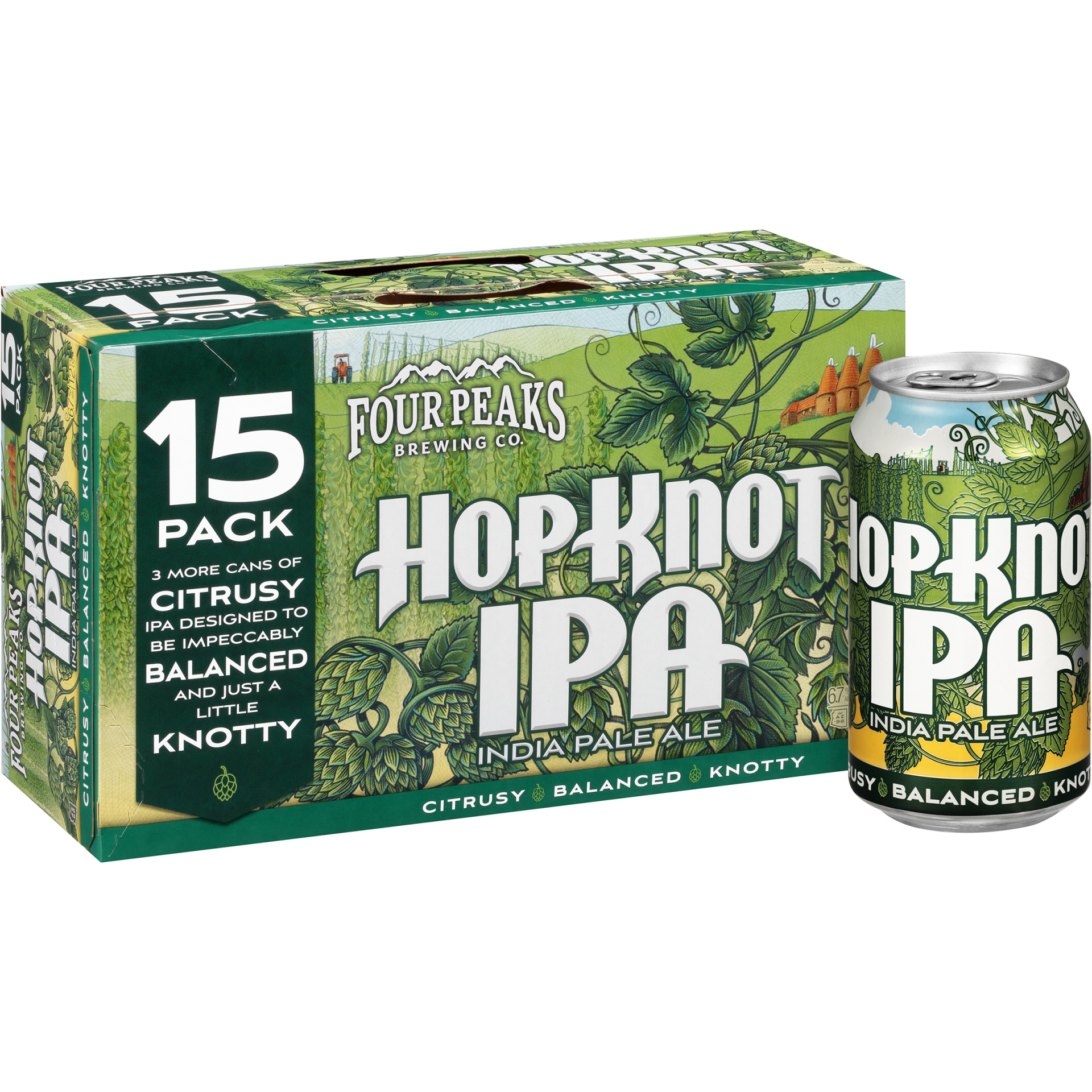 slide 1 of 2, Four Peaks Hop Knot IPA Craft Beer Beer, 15 ct; 12 oz