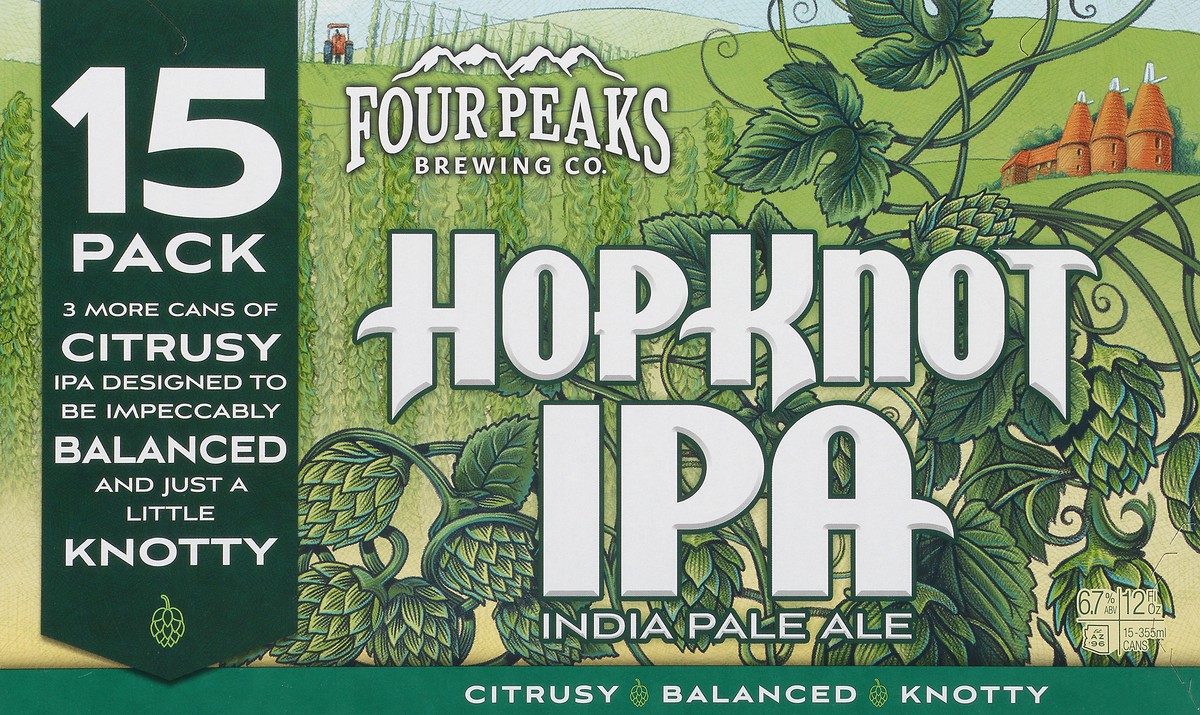 slide 4 of 8, Four Peaks Brewing Four Peaks Hop Knot IPA Craft Beer, 15 Pack Beer, 12 FL OZ Cans, 15 ct