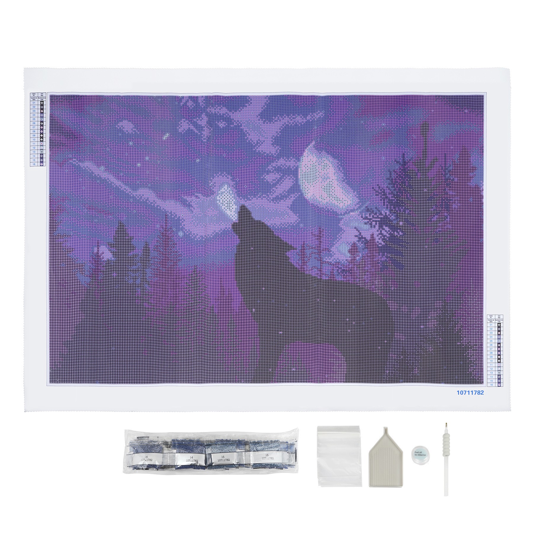 slide 4 of 6, Night Wolf Diamond Art Kit By Make Market, 20 in x 30 in