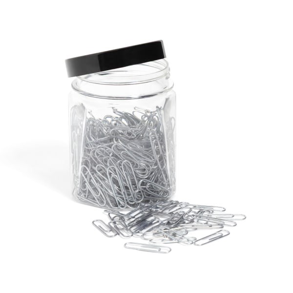 slide 4 of 4, U Brands® Standard Paper Clips, 1-1/4"", Silver, Jar Of 300 Clips, 1 ct