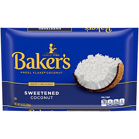 slide 1 of 1, Baker's Sweetened Angel Flake Coconut Bag - 14 Oz, 14 oz