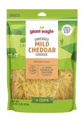 Giant Eagle Mild Cheddar Shredded Cheese