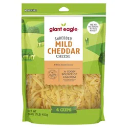 Giant Eagle Mild Cheddar Shredded Cheese