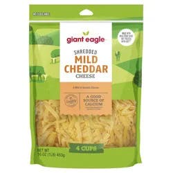 Giant Eagle Mild Cheddar Shredded Cheese
